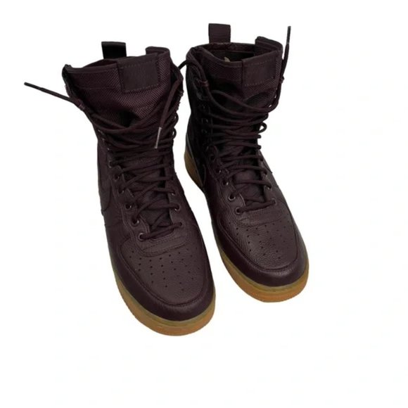 Nike SF Air Force 1 Sneakers Size 9 Burgundy Leather - Picture 2 of 9